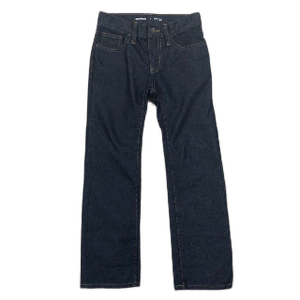 NWOT Kids' Old Navy Straight Leg Adjustable Waist Dark Denim Blue Jeans Size 7